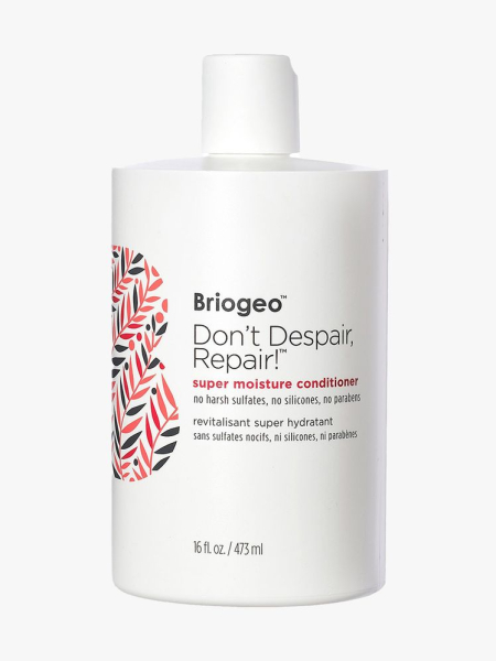 Briogeo Don't Despair, Repair! Super Moisture Conditioner white bottle on light gray background