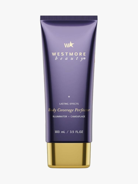 Westmore Beauty Body Coverage Perfector in branded tube component on a light gray background